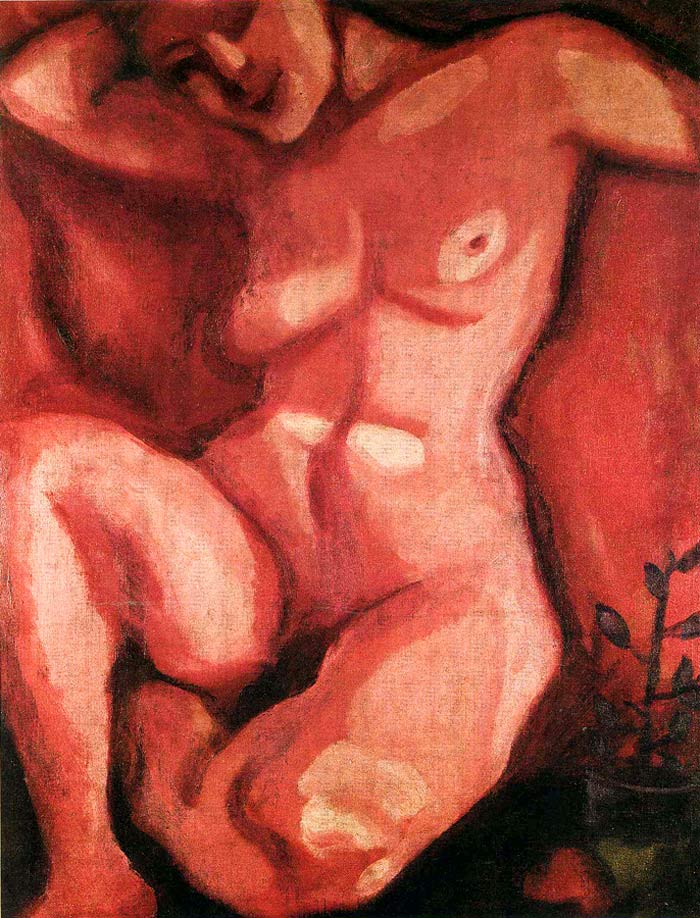Photo:  Marc Chagall,Red Nude Sitting Up, 1908
